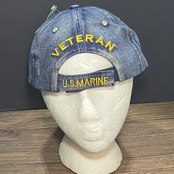 Just Darling Collection Native Veteran Marine Denim Blue Hat - Picture 2 of 6